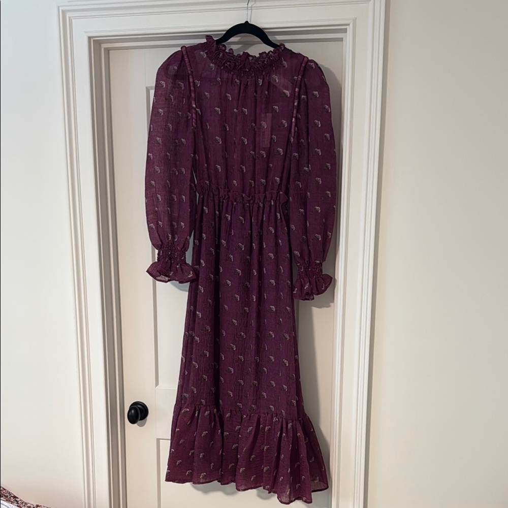 Sea Purple Long-Sleeve Dress